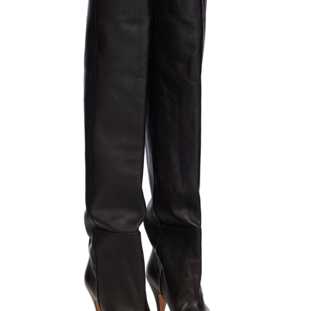 KHAITE Black Over the Knee Boots